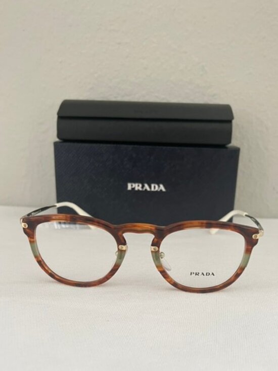 Prada PR 02VV Brown Havana Eyeglasses Frames Women 49-22-140 Italy main image 9
